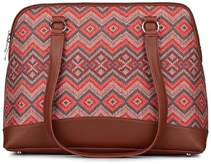 Women’s Jute & Vegan Leather Tote Bag – Handcrafted Work Shoulder Bag with Double Handles, Spacious Carryall for Office, Daily Use & Travel