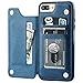 iPhone 7 Plus iPhone 8 Plus Wallet Case with Card Holder,OT ONETOP Premium PU Leather Kickstand Card Slots Case,Double Magnetic Clasp and Durable Shockproof Cover 5.5 Inch(Blue)