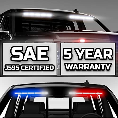 Speedtech Lights Super Take Down Raptor Tir Upper Windshield Interior Split Led Strobe Visor Light Bar For Hazard Emergency Vehicle Warning Flashing/Std W/Control Box - Red/Blue - Clear #TOP1