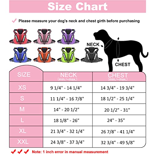voopet Service Dog Harness, Easy On and Off Over Head Dog Vest Harness Fasten Quickly, Breathable and 3M Reflective Adjustable Pet Halters with Easy Control Handle for Small Medium Large Dogs