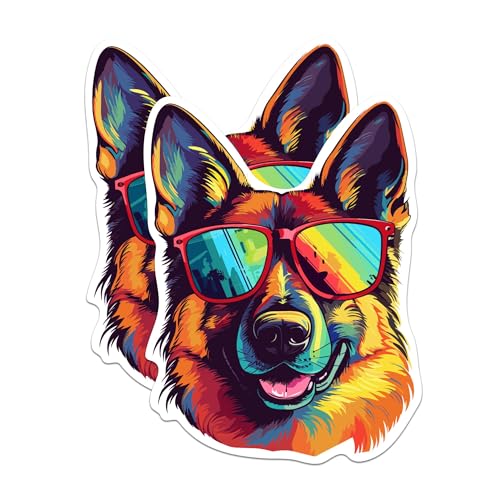 German Shepherd Dog Magnets with Sunglasses