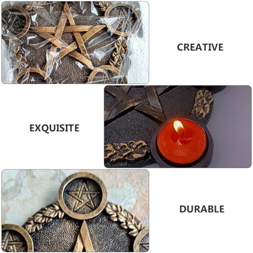 Bougeoir pentagramme décoratif pour table basse et autel de méditation - 8