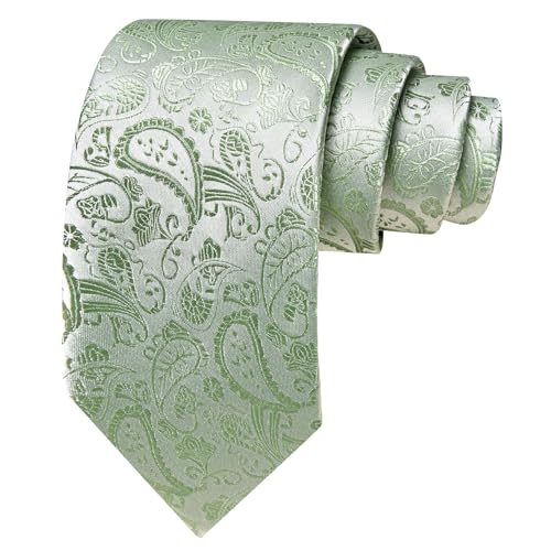 Image of YOHOWA Mens Ties Set Wedding Paisley Neckties with Handkerchief Cufflinks Formal Business