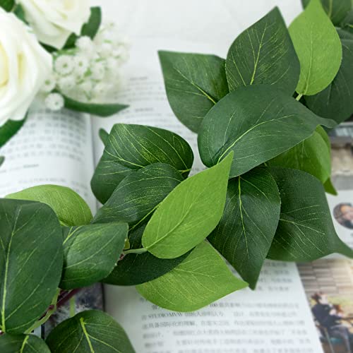 Dallisten 3 Strands Artificial Vines Kit, 71" Silk Eucalyptus Ivy Garland, Green Leaves Natural Odorless, Fake Greenery Hanging Plants, Decoration For Home, Bedroom, Wall, Party, Wedding, Boho Decor #TOP3
