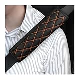 TKNMGHULZ para Benz A-Class W177 AMG 2018-2023 Funda Cinturón Seguridad 2 Piezas Almohadillas Protectoras de Cuero de Fibra Protector Hombro Suave y Cómodo,C