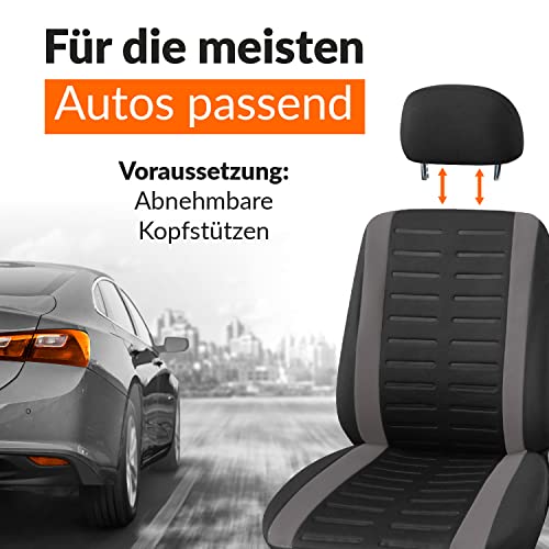 Upgrade4cars Autositzbezüge Set für Vordersitze in Grau