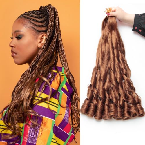 French Curl Braiding Hair 18Inch 8Packs Curly Braiding Hair (30#, 18Inch)