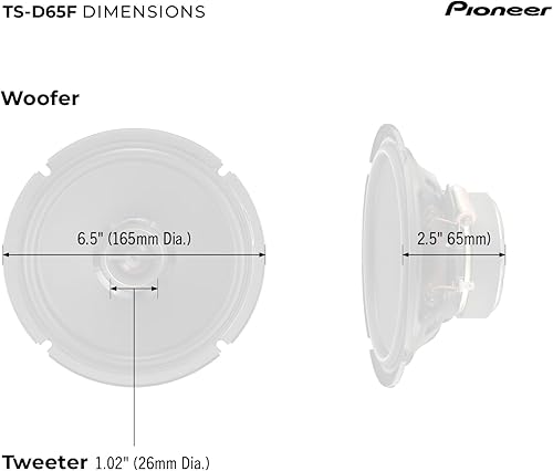 Miniatura 13 de PIONEER F-Series TS-F1634R - Altavoces de 2 vías de 6.5 pulgadas (par) - 200 W máximo, sonido equilibrado + agudos suaves, gran reemplazo de stock