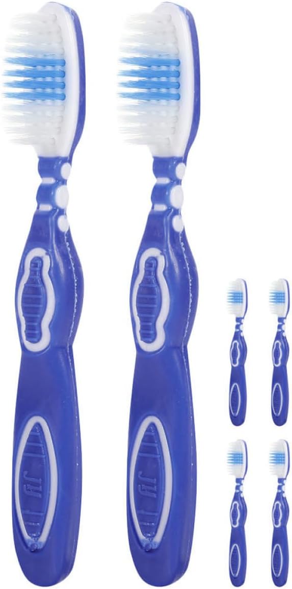 6Pcs Compact Toothbrushes with Soft Bristles and Short Handle Design for Travel and Household Use Suitable for Sensitive Gums