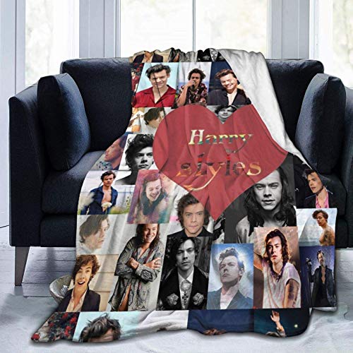 N \ A Harry-Styles - Manta de franela ultra suave, micro forro polar, para cama, sof�, sala de estar, 152 x 152 cm