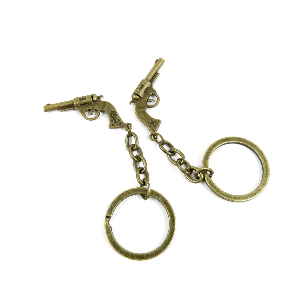 20 Pieces Fashion Jewelry Keyring Keychain Door Car Key Tag Ring Chain Supplier Supply Wholesale Bulk Lots Q8AK8 Pirate Gun Pistol