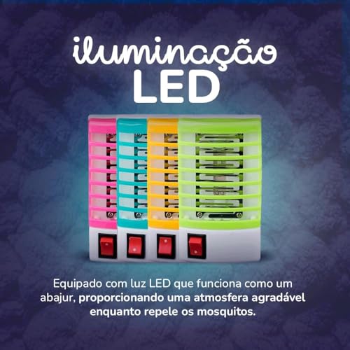 Repelente Elétrico Espanta Insetos Pernilongo Abajur Eletrônico Bivolt - Não Emite Produtos Químicos