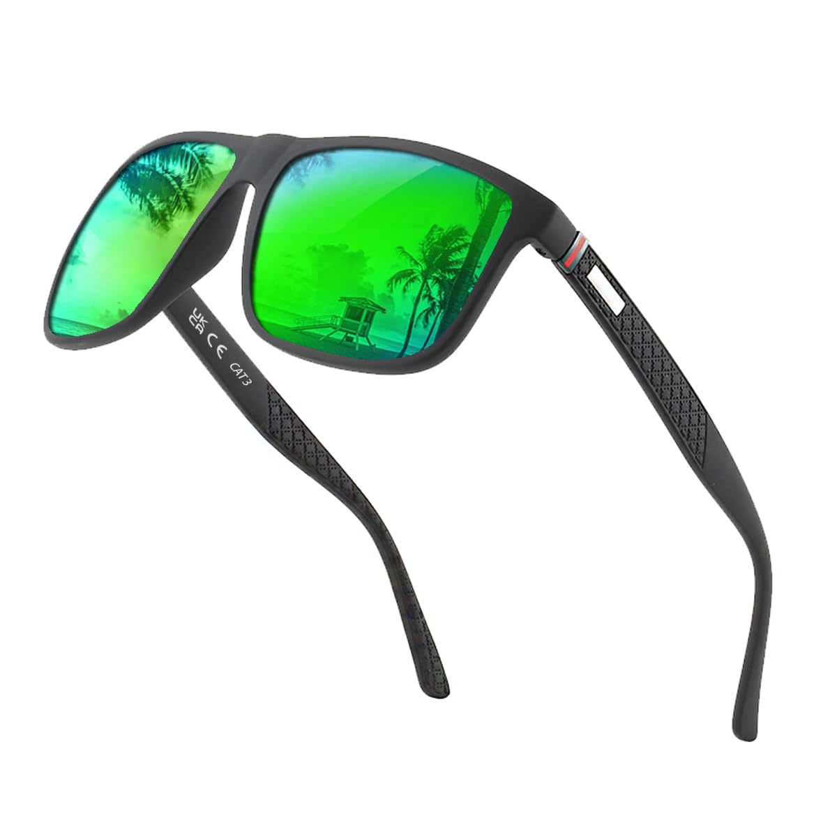 Occhiali da Sole Polarizzati Uomo Donna, Occhiali Vintage Eleganti Montatura Classica, Lenti Pilota HD, Golf Guida Pesca Occhiali da Viaggio Sport all'Aria Aperta Moda Occhiali da Sole