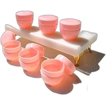 6 Adet Pembe Plastik 10 ml Krem Kavanozu K k 4 cm Mini Seyahat Tak  Kavanoz