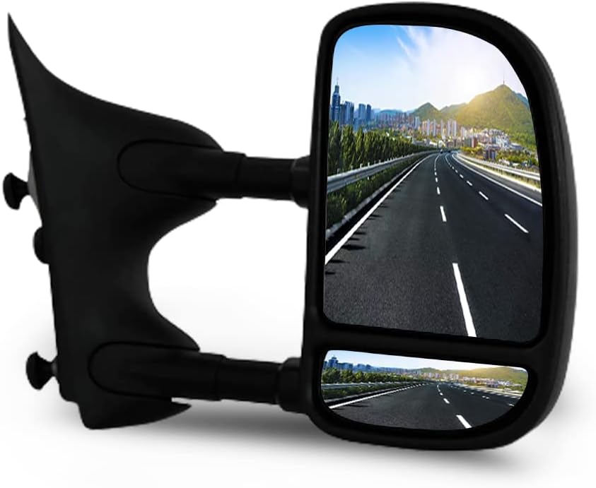 Premium Right Side Manual Operated & Folding Telescopic Type Non-Heated Towing Mirror For Ford Super Duty F250 / F350 / F450 / F550 99-07 - FO1321226