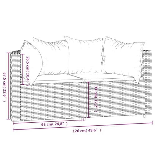 Canapé d'angle de jardin résistant gris en rotin synthétique