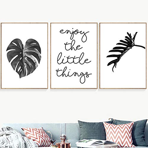 Art mur noir et blanc affiche botanique salon triptyque chic