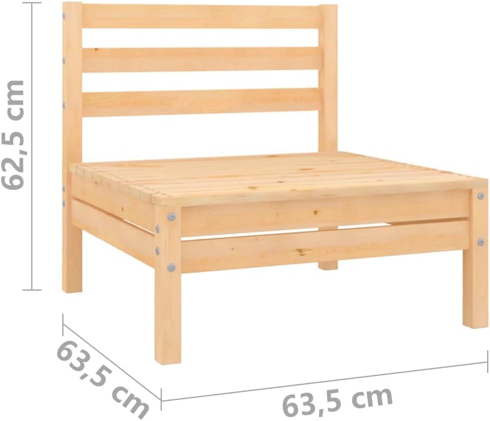 Brown Solid Pine Outdoor Loveseat 25x25x25 in Modular Balcony Furniture Weather-Resistant Matte Finish Patio Couch for Small Garden, Deck, Sunroom