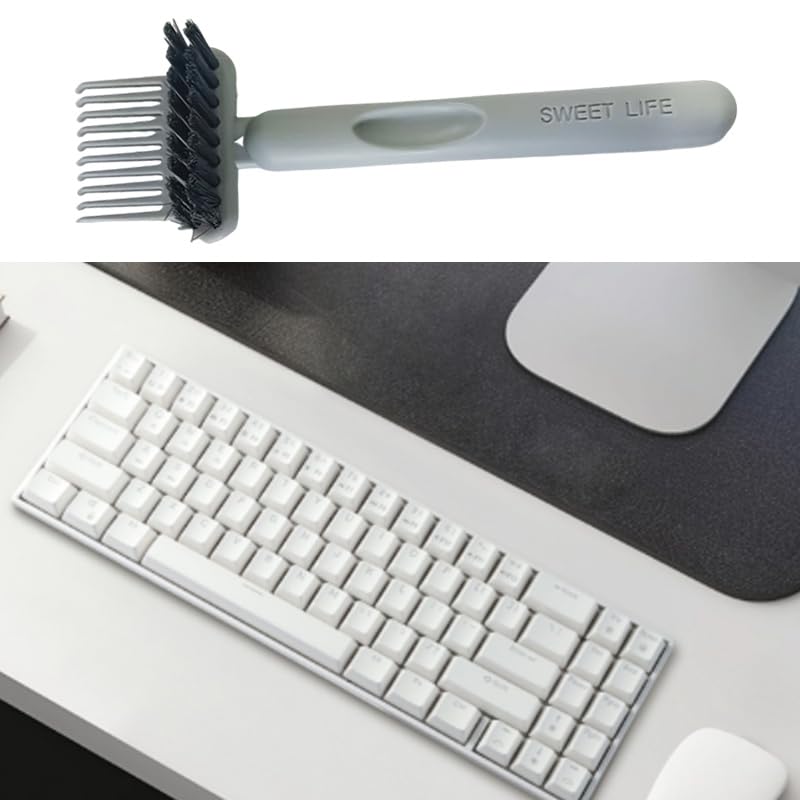 2Pcs 2-in-1 Hair Brush Cleaner Tool, Dual-Sided Comb Cleaner & Hair Remover Rake for Effective Cleaning at Home, Salon, Travel (Orange & Gray)