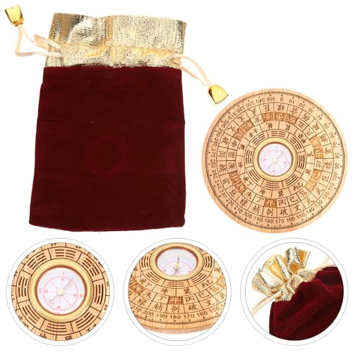 Brújula china de madera Ciieeo Feng Shui Luopan 2 pulg miniatura 7