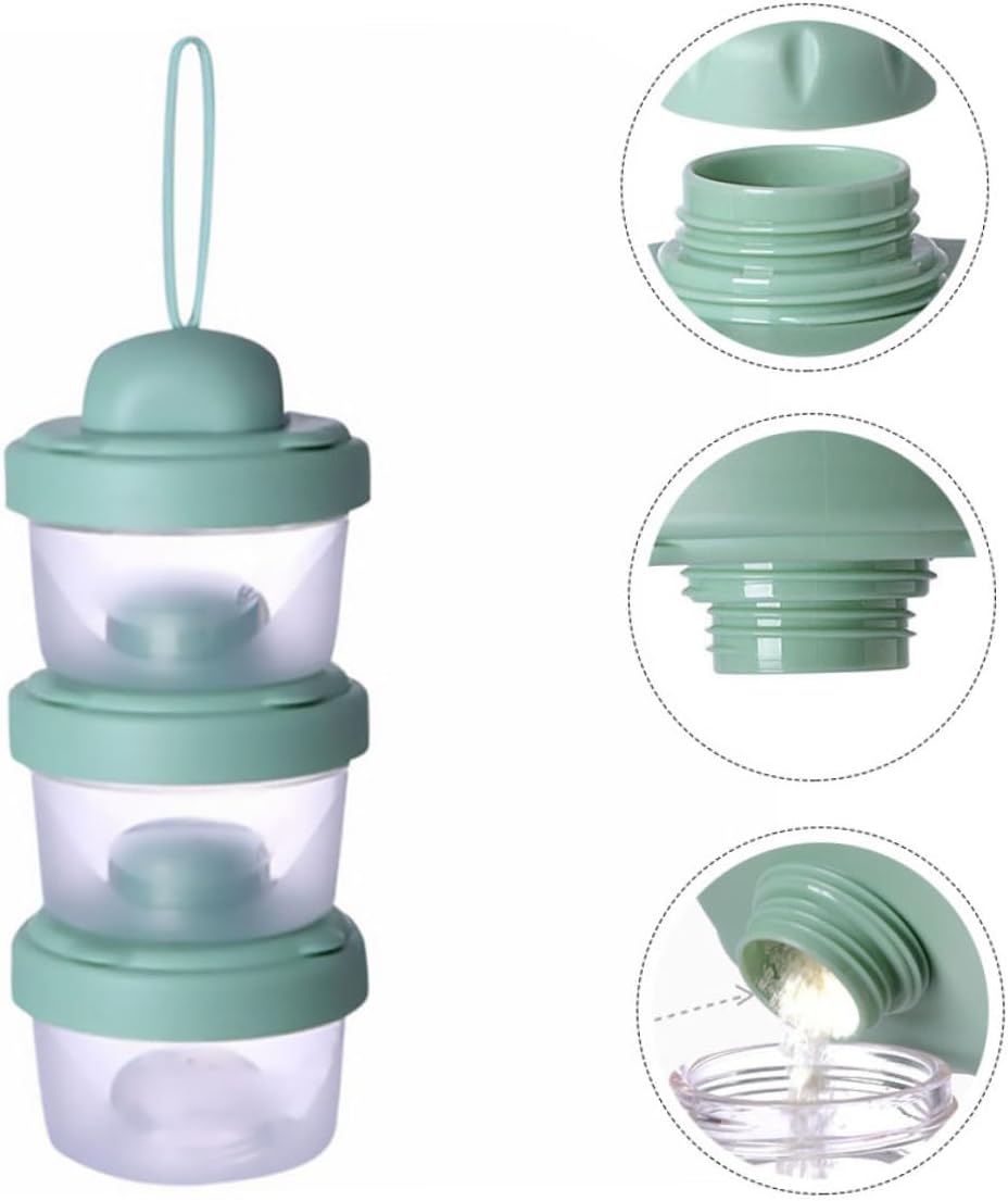 Stackable Milk Powder Box with Airtight Lid Portable Food Organizer for Formula Snacks and Fruit Compartments Safe PP Tpe Material Complementary Food Dispenser