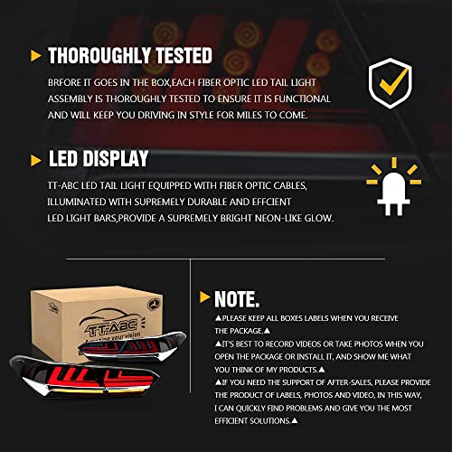 New Taillights For Toyota Camry Tail Light Assembly 2018-2023 Se Xse Le Xle Trd 8Th Gen Accessories Taillight V1 Smoke Rear Lights Led Sequential Turn Signals Startup Custom Back Lamp Replacement (T3) #TOP7