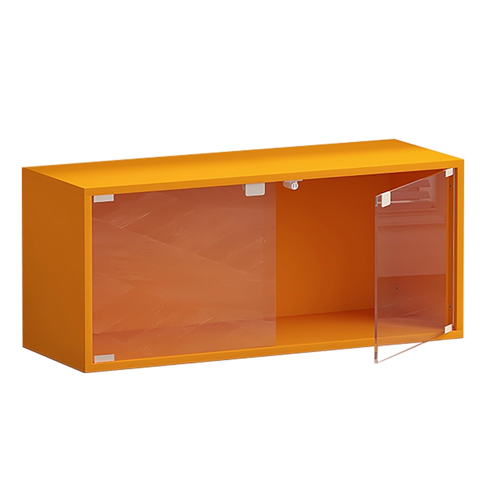 Vitrine empilable 2 portes orange 80x30x35 cm pour salon