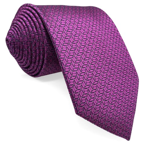 S&W SHLAX&WING Fushia Neckties for Men Silk Tie 57.5"