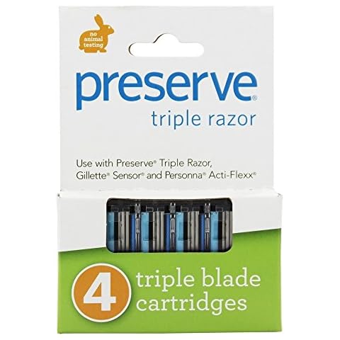 Preserve Shave 3 Replacement Cartridges for Preserve Shave 3 Razor, 4 Count Cover