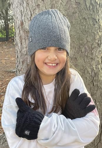 N'Ice Caps Little Kids Winter Gloves Cable Knit Warm Sherpa Lining Girls 5