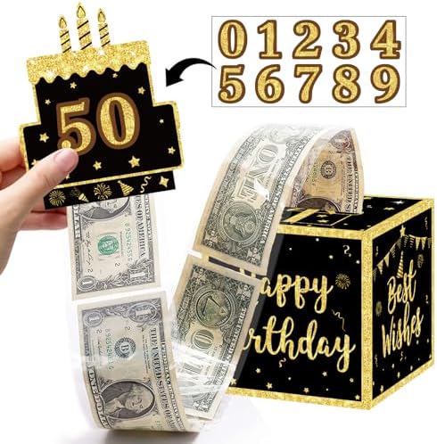 Happy Birthday Money Gift Box With DIY Stickers For Any Age - View #4