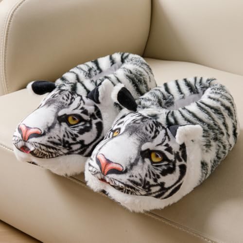 Image of Fluffy Hippo & Elephant Slippers - Oversized Warm House Slippers for Adults | Non-Slip Soft-Sole Indoor Slippers