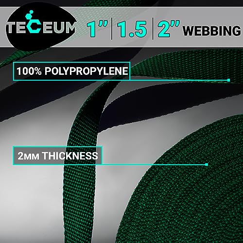 Image of TECEUM 3 /4 inch & 5 /8 inch & 1 inch & 1.5 inch & 2 inch Webbing - 10 25 50 Yards - 40+ Colors - Heavy Duty 1 Inch 1.5 Inch 2 Inch Backpack Straps - Webbing for Outdoors Indoors Crafting DIY