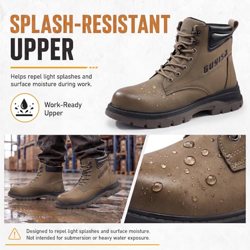 Image of Steel Toe Boots for Men Puncture Resistant Work Utility Safety Shoes