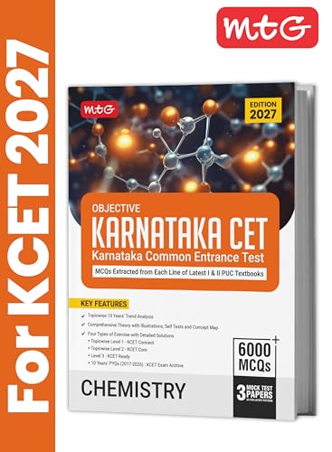 Image of MTG Objective Karnataka CET Chemistry Book For 2027 Exam | Topicwise Comprehensive Theory with 6000+ MCQs | 10 Years KCET PYQs & Mock Test Papers