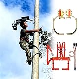 Genérico Picos Ajustables para trepar Postes con espuelas de Acero y arnés de Cuerpo Completo - Equipo eléctrico utilitario para trepar Postes, para ascensos Seguros y Suaves (Modelo 600)
