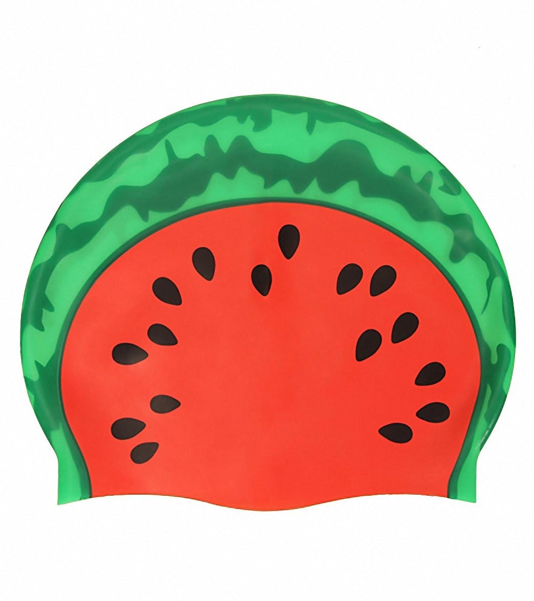Sporti Watermelon Silicone Swim Cap - Green