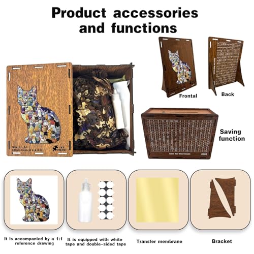 Rompecabezas de madera de gato y 183 piezas creativas para decorar tu hogar 4