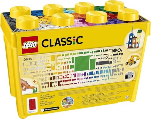 LEGO Classic Büyük Boy Yaratıcı Parçalar Yapım Kutusu 10698 – 4 Yaş ve Üzeri Çocuklar için Hediye Fikri, 2 Yeşil Taban Plakası, 3 Çift Göz, 6 Lastik ve 6 Jant İçeren Oyuncak Yapım Seti (790 Parça) - Görsel 5