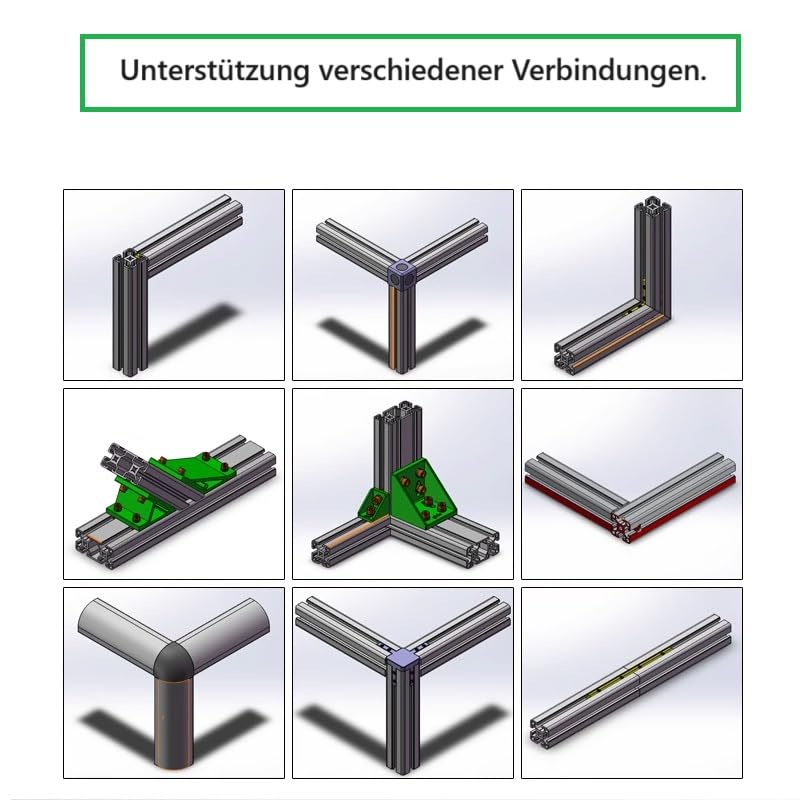 Coavoo AluProfil 2020 Alu Profil 800mm T Typ Schwarz Aluminium Profile 20x20 Europäischer Standard Eloxierte Linearschiene Extrusion 2 Stück, für DIY 3D Drucker und CNC – Bild 4