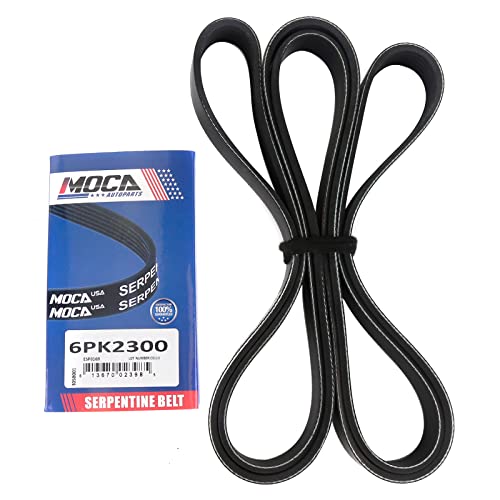 Image of MOCA Serpentine Belt 6PK2300 Compatible with 04-08 for Pontiac Grand Prix 3.8L, 02-06 for GMC Envoy XL 4.2L, 05-09 for Buick Lacrosse 3.8L, 02-06 for Chevrolet Trailblazer EXT 4.2L