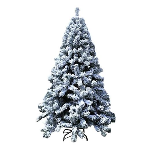 LITING Decoración de Navidad Blanco Flocado Árbol de Navidad 1,5 m 1,8 m 2,1 m 3 m Simulación de Nieve Spray Cedro (Color: Verde, Tamaño: 11,5 pies (350 cm)