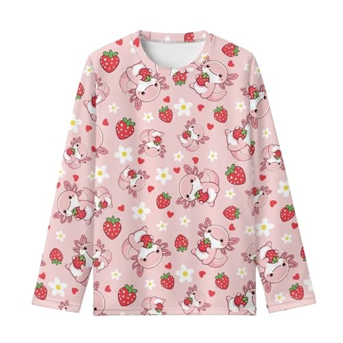 Image of Girls Cartoon Print Long Sleeve Graphic Tee Casual Crew Neck T-Shirts for 3-16 Years Little Girls