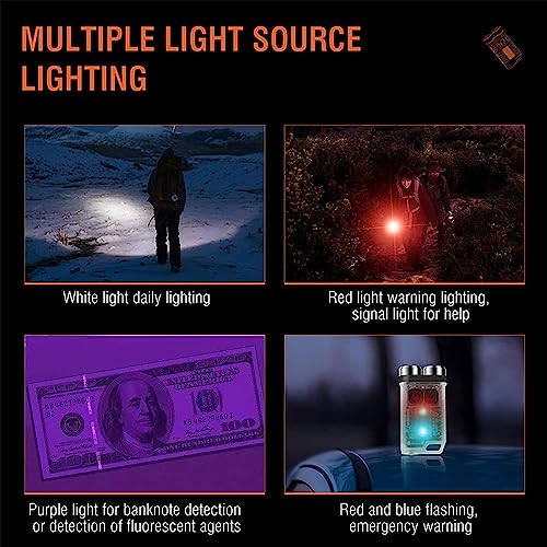 Rumilk Magnetic Mini Keychain Flashlight, V3 Rechargeable Keychain Flashlight Small Powerful Edc Flashlight Ipx65 Waterproof, 900Lm Rechargeable Mini Pocket Led Keychain Flash Light (Black) #TOP6