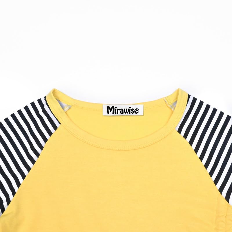 Image of Mirawise Girls Casual Long Short Shirts Tunic Tops Tee Shirt T-Shirts Side Tie Blouse 4-13 Years