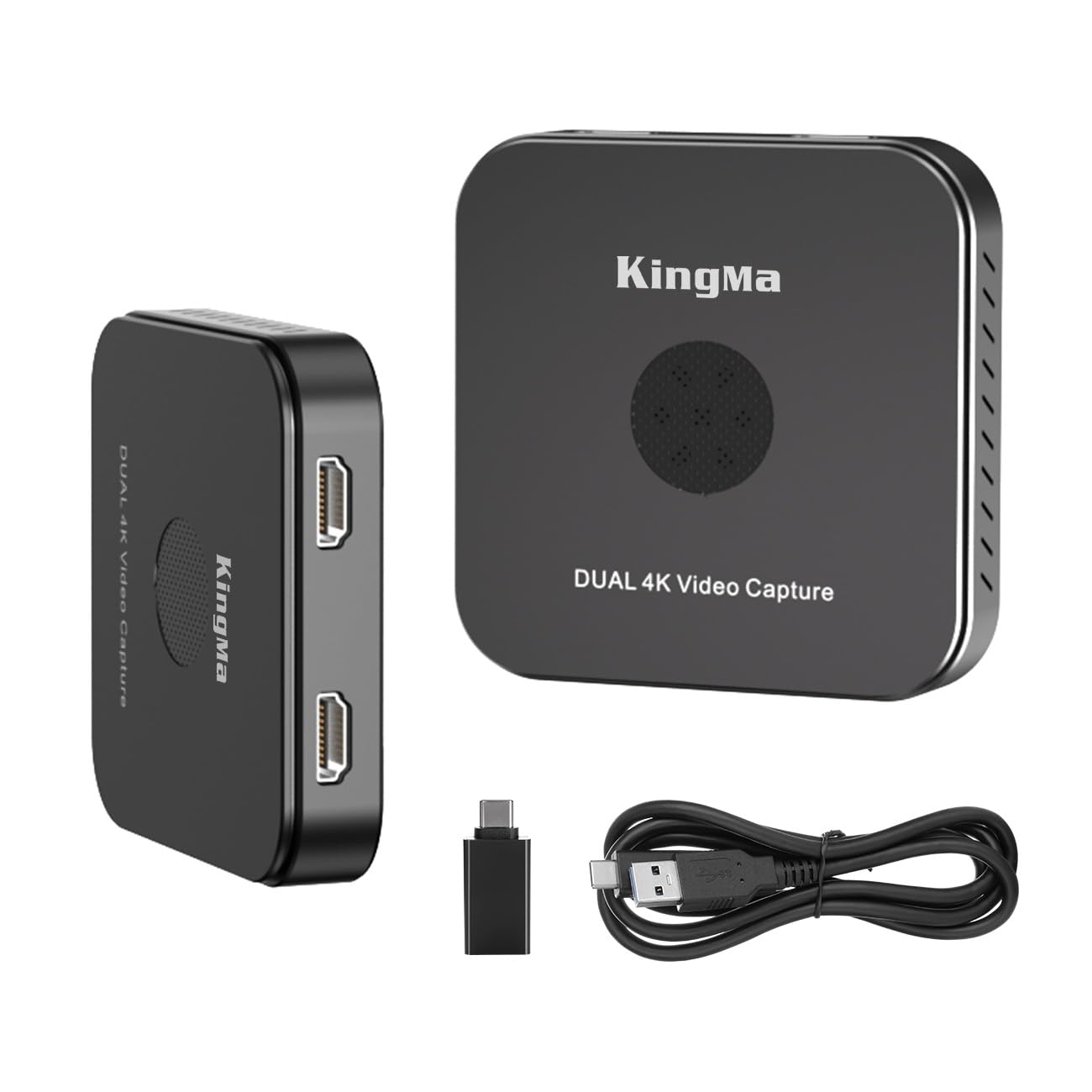 King Ma 4K/30Hz Video Capture Card, Dual-Site HDMI Capture Card with USB3.0 HD Video Capture Device with Low Latency & No Lag for OBS/VMIX/Mshow/Resolume Live Streaming