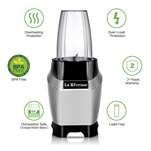 La Reveuse Personal Smoothie Blender 600 Watts With 20 Oz Bpa-Free Travel Bottle-Dishwasher Safe (1 Bottle) #TOP7