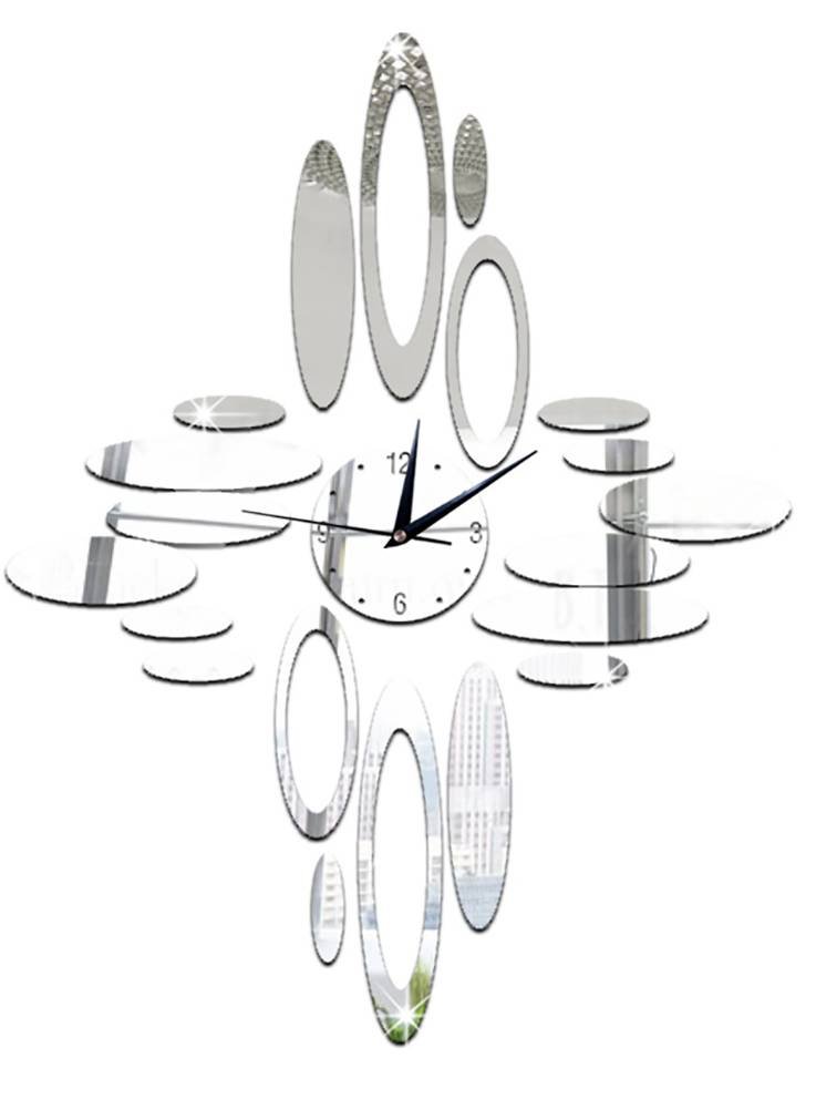 ChezMax DIY Wall Hanging Clock Decal Murals 3D Ellipse Pattern Wallpaper Sticker for Home