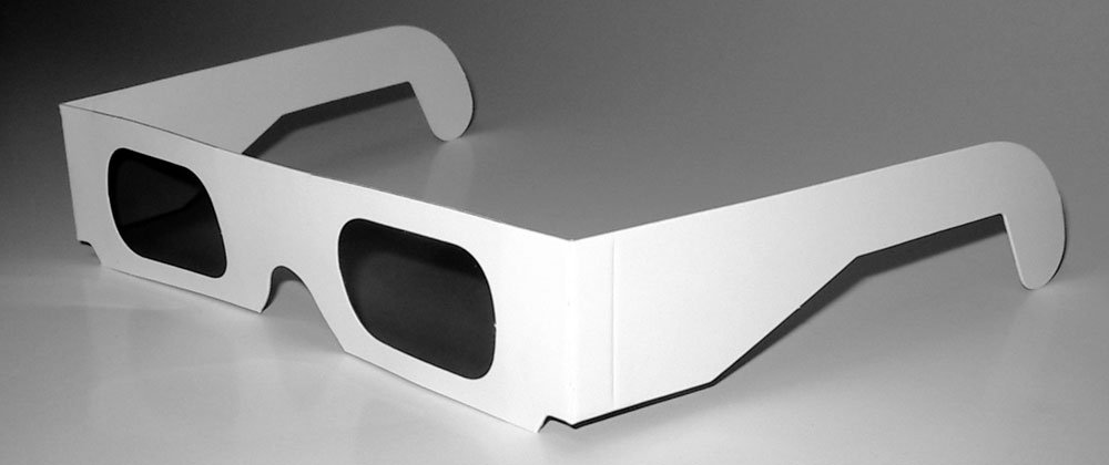 25 Stück 3D-Polarisationsbrille, zirkular 0 Grad, Typ Karton weiß
