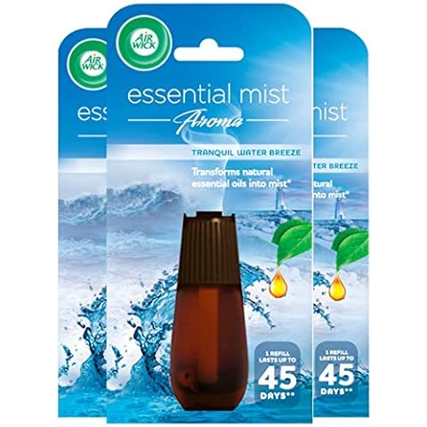 Airwick Air Freshener Essential Mist Aroma, Tranquil Water Breeze, 3 x 20ml Cover
